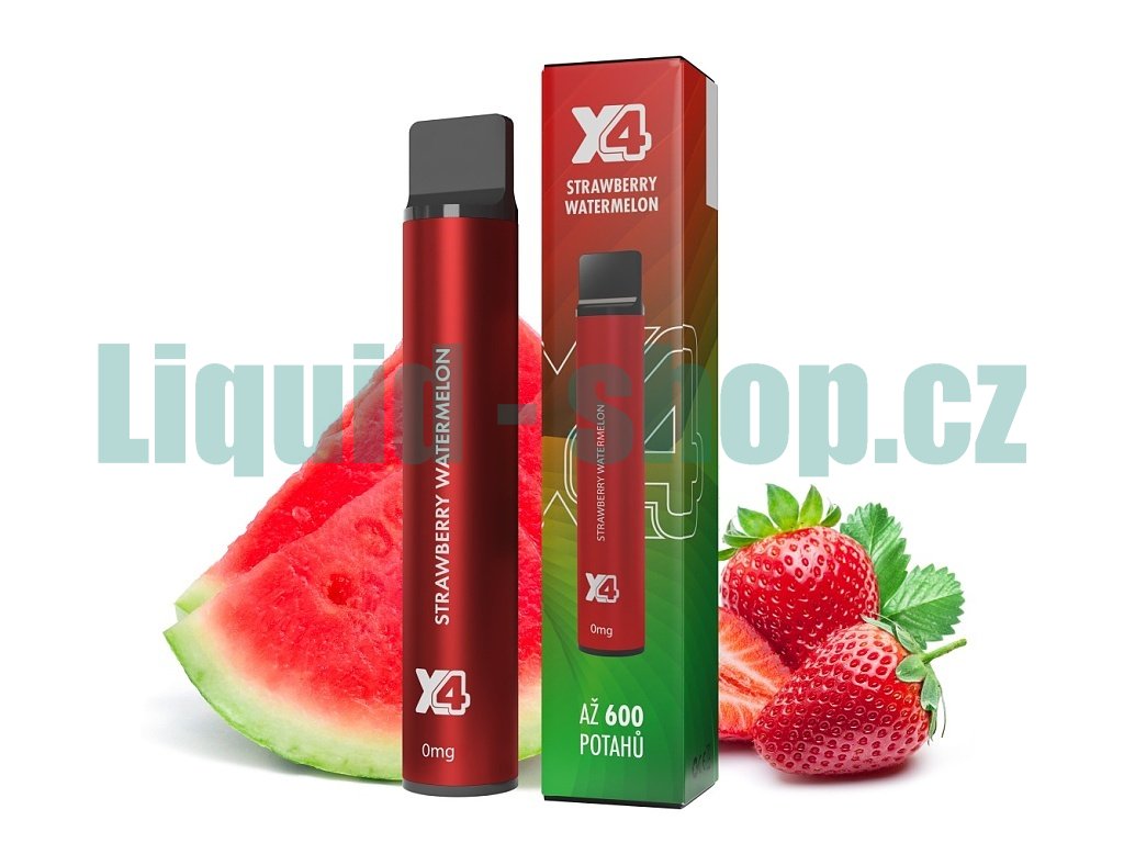 X4 Bar - 0mg - ZERO - Strawberry Watermelon (Jahoda a meloun), produktový obrázek