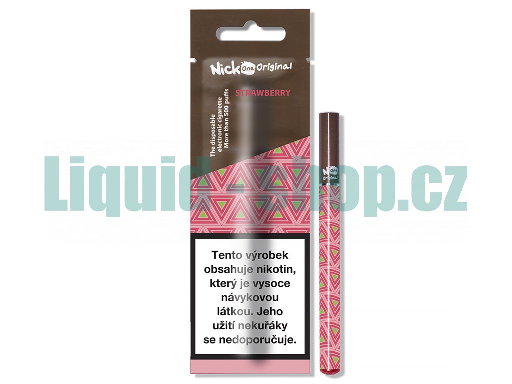 Jednorázová e-cigareta Nick One Original Strawberry 6mg, produktový obrázek.
