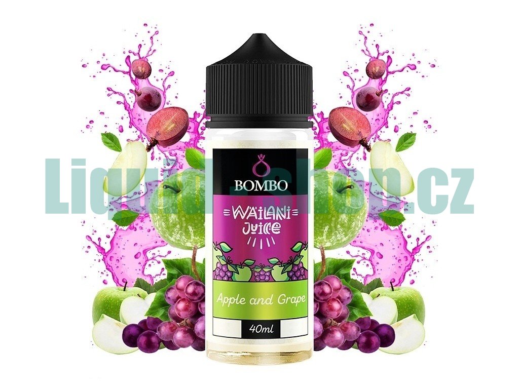 Bombo - Wailani Juice - S&V - Apple & Grape (Jablko a hroznové víno) 40ml, produktový obrázek.