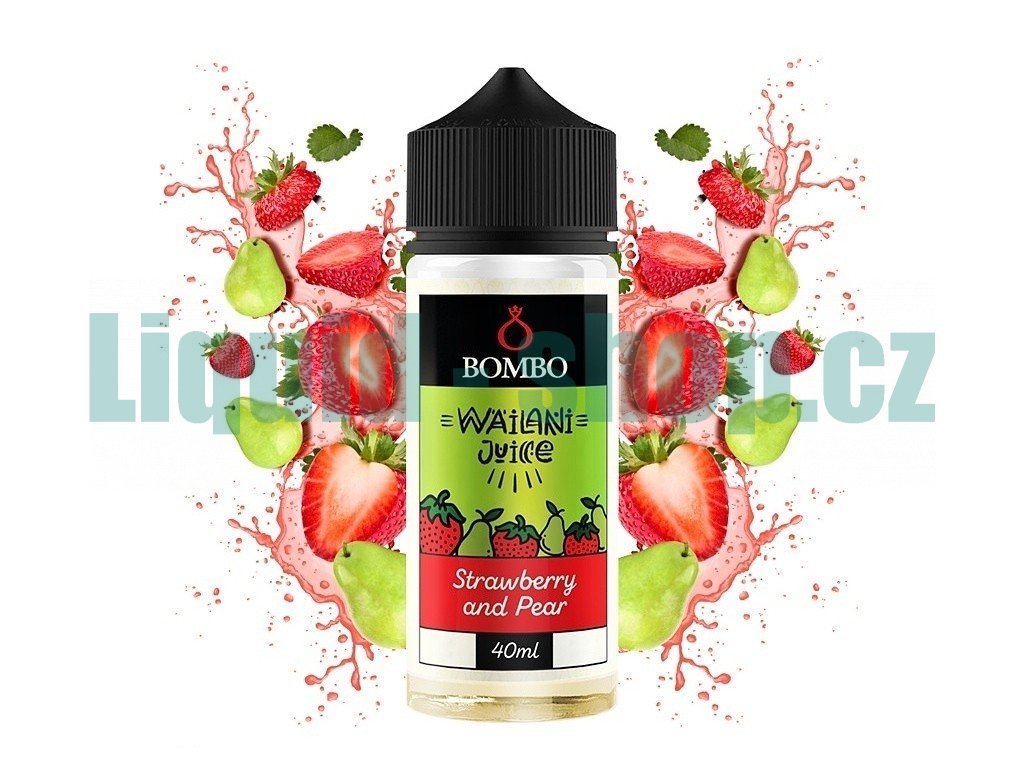 Bombo - Wailani Juice - S&V - Strawberry and Pear (Jahoda s hruškou) 40ml, produktový obrázek.