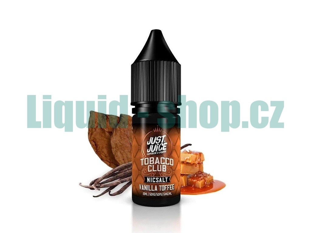 Just Juice Salt - E-liquid - Tobacco Vanilla Toffee (Tabák s vanilkou a karamelem) - 11mg, produktový obrázek.