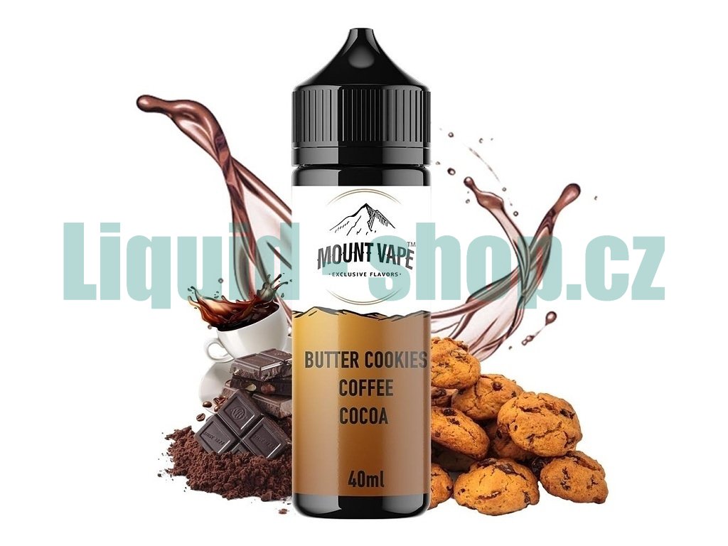 Mount Vape - Shake & Vape - Butter Cookies Coffee Cocoa - 40ml, produktový obrázek.