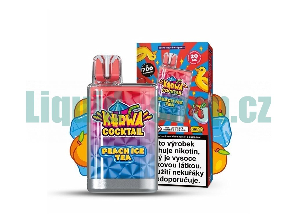 Kurwa Cocktail - 20mg - Peach ICE Tea, produktový obrázek.