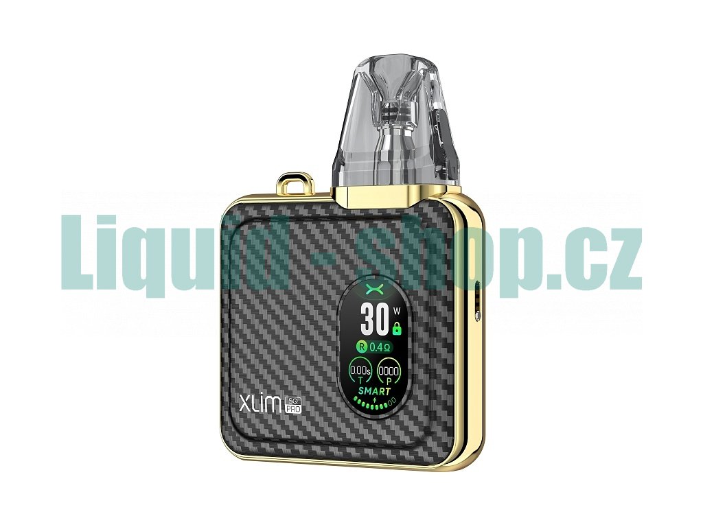 OXVA Xlim SQ Pro - Pod Kit - 1200 mAh - Gold Carbon, produktový obrázek.