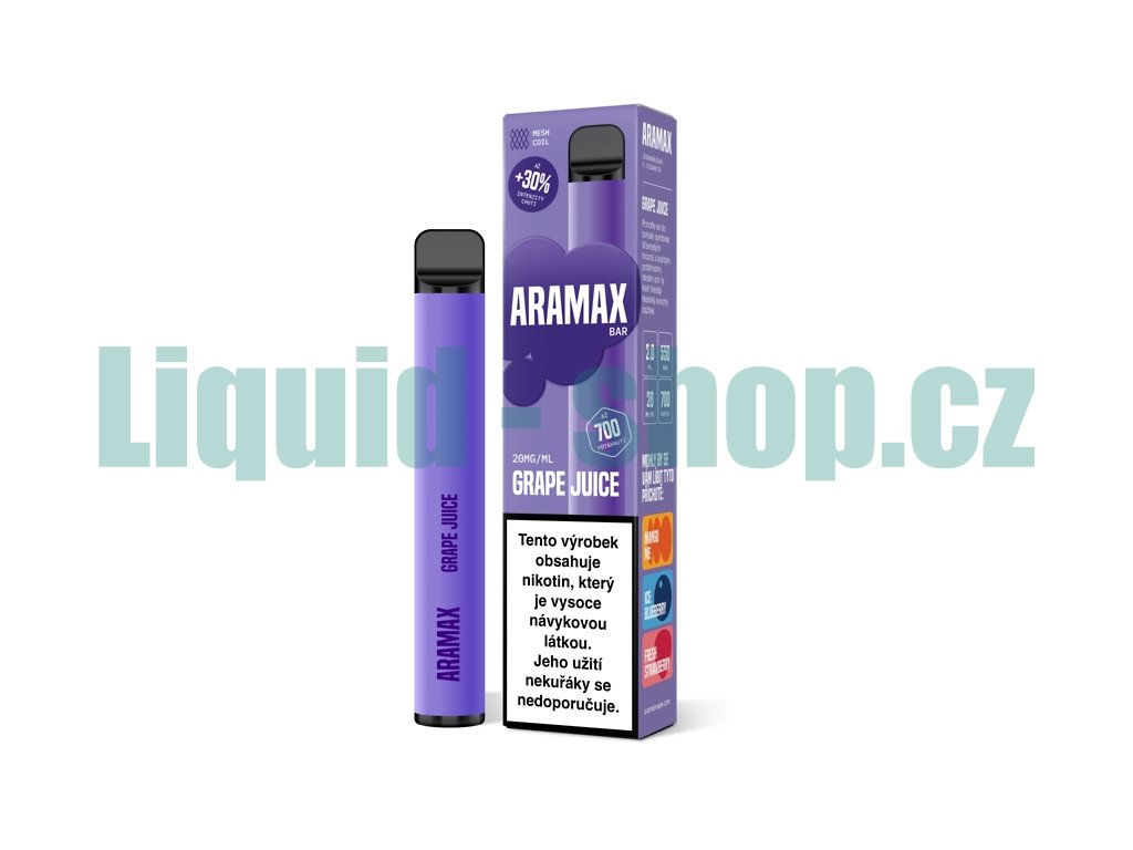 Aramax Bar 700 - Grape Juice - 20mg, produktový obrázek.