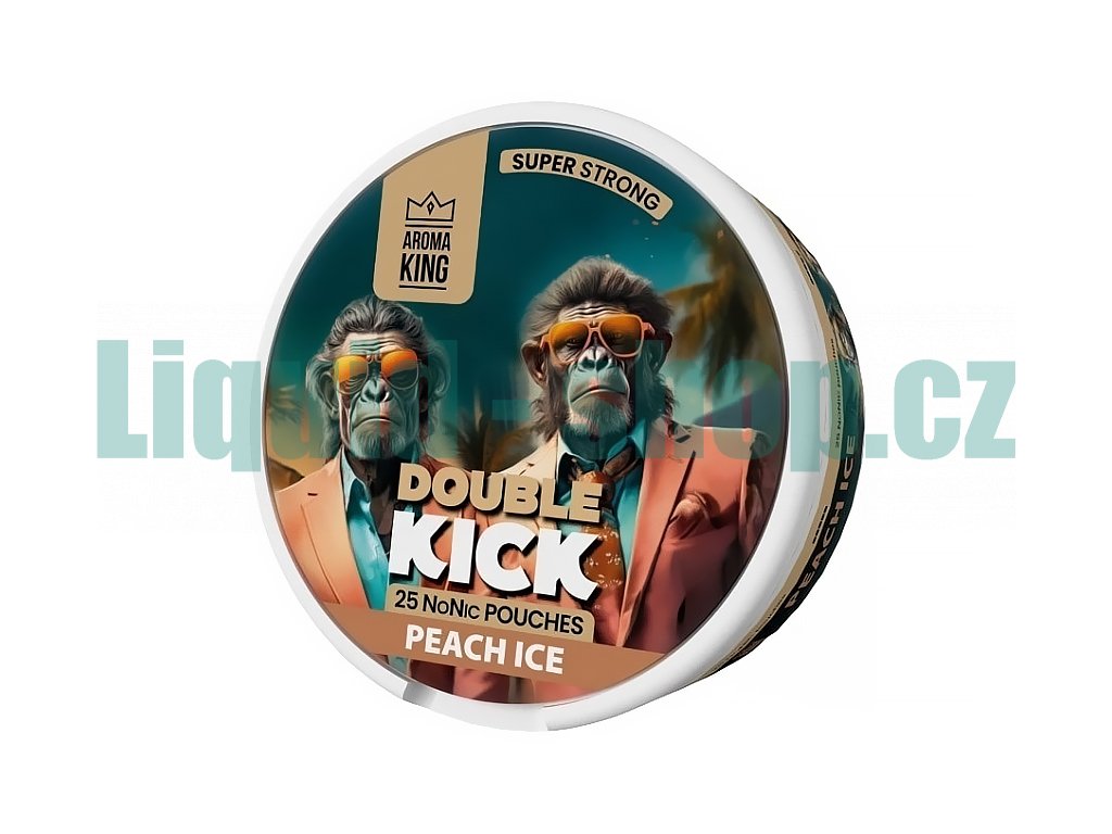 Aroma King Double Kick - NoNic sáčky - Peach ICE - 10mg /g, produktový obrázek.