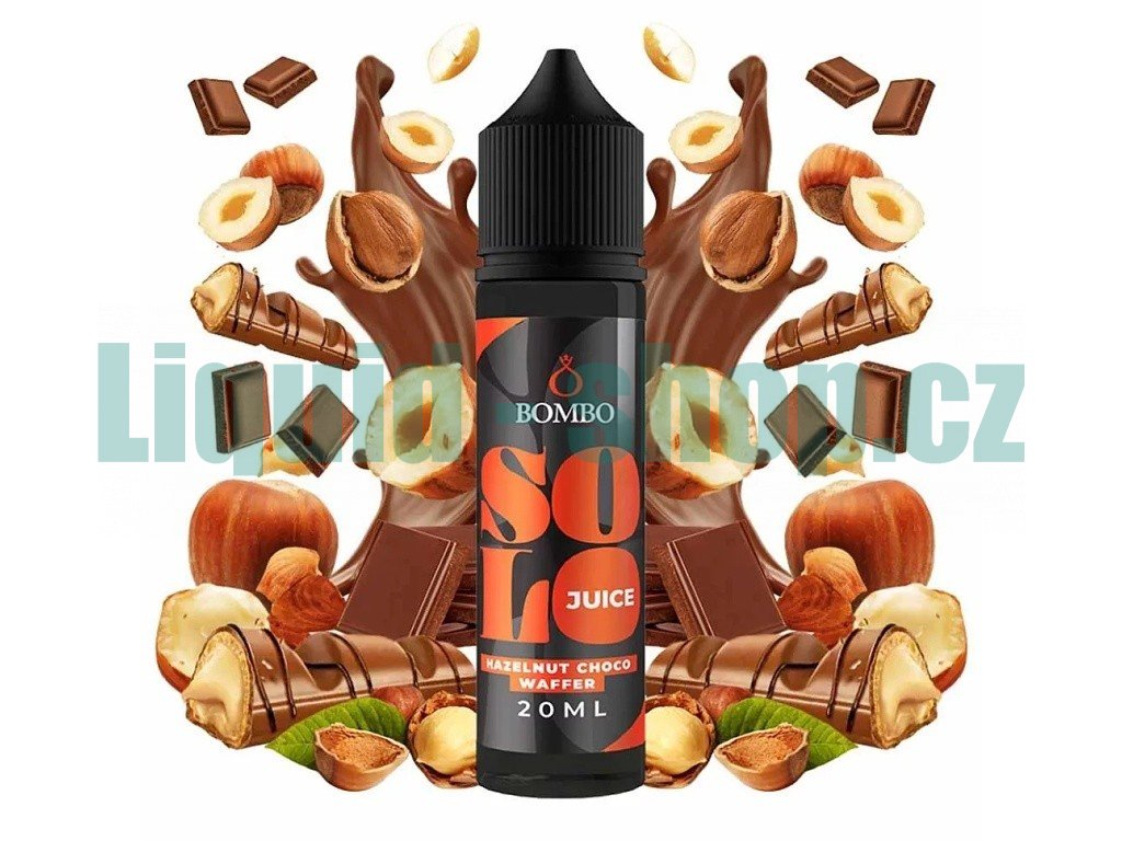 Bombo - Solo Juice - S&V - Hazelnut Choco Waffer (Oříškové čokoládové vafle) - 20ml, produktový obrázek.