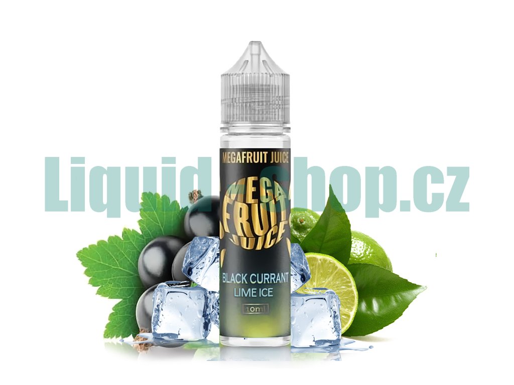 Megafruit Juice - S&V - Blackcurrant Lime ICE (Svěží černý rybíz s limetkou) - 10ml, produktový obrázek.