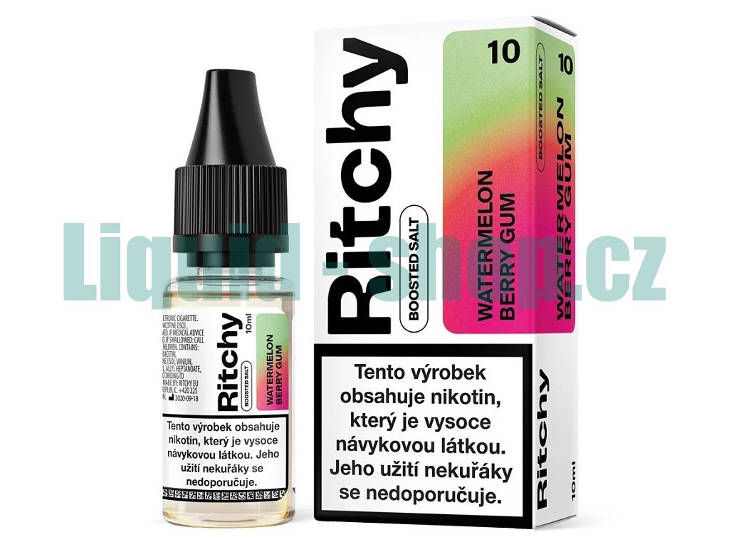 Ritchy - Salt e-liquid - Watermelon Berry Gum - 10ml - 10mg, produktový obrázek.