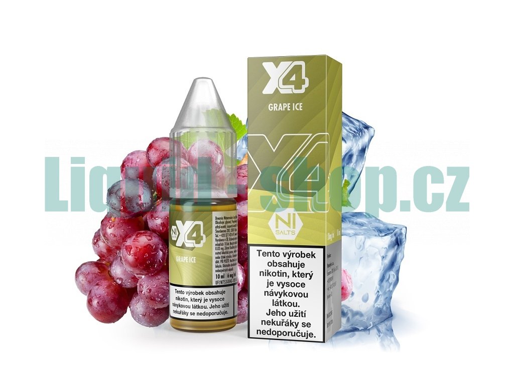 X4 Bar Juice Salt - E-liquid - Grape ICE (Chladivé hroznové víno) - 20mg, produktový obrázek.