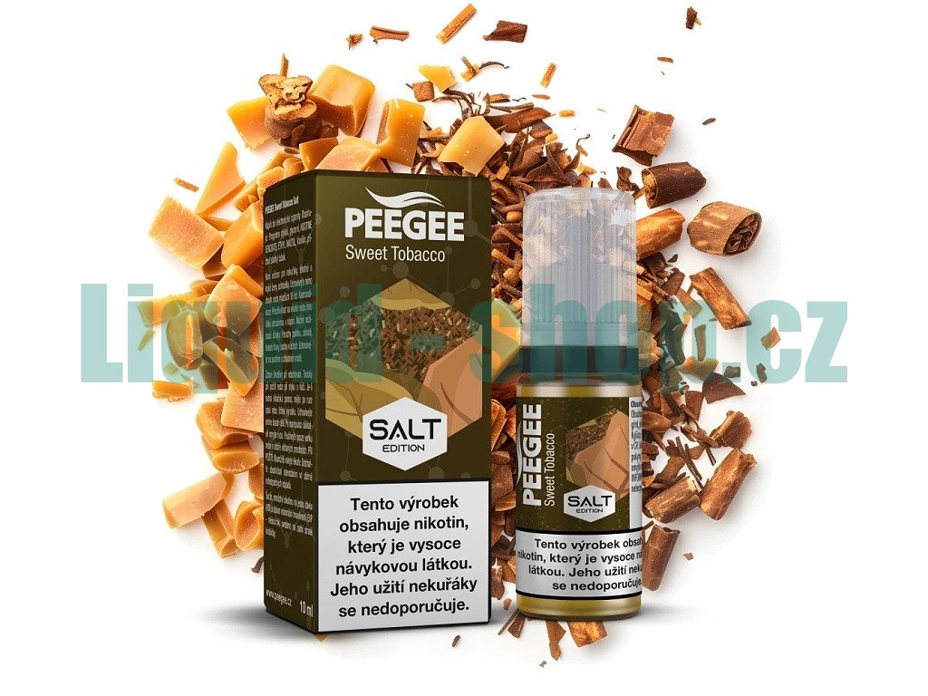 PEEGEE Salt - E-liquid - Sladký tabák - 10mg, produktový obrázek.