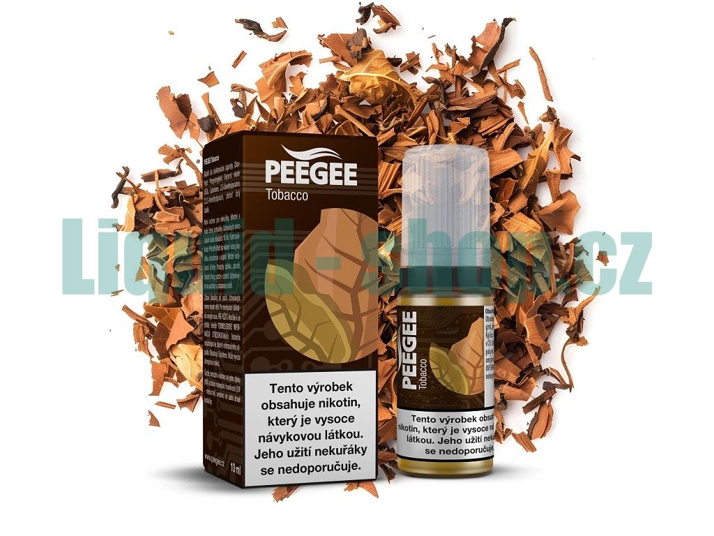 PEEGEE - E-liquid - Čistý tabák - 12mg, produktový obrázek.