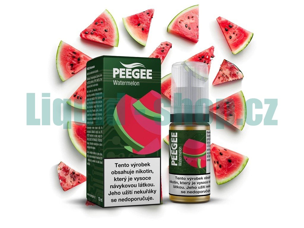 PEEGEE - E-liquid - Vodní meloun - 12mg, produktový obrázek.