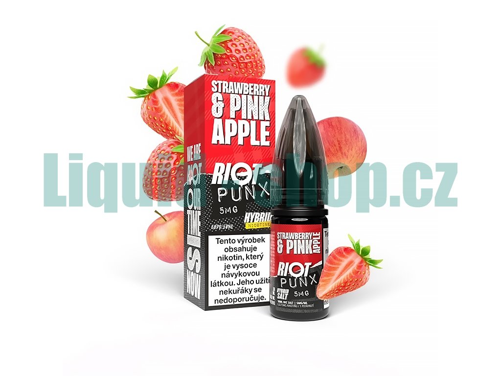 Riot SALT Hybrid - Strawberry & Pink Apple - 5mg, produktový obrázek.