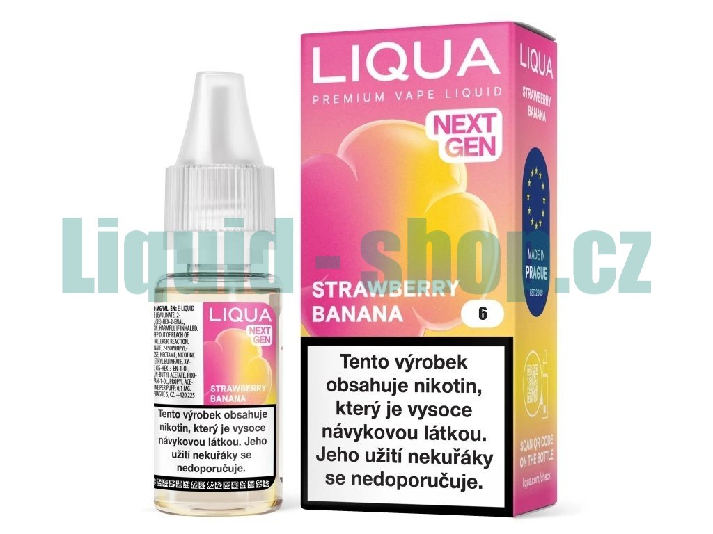 Liqua NEXT GEN - Strawberry Banana - 6mg, produktový obrázek.