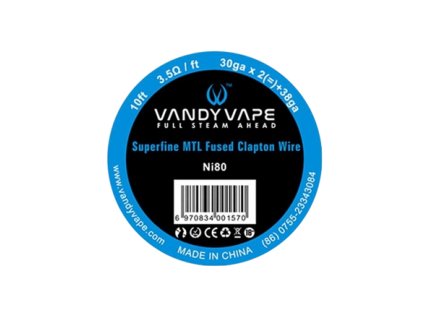 Ni80 Superfine MTL Fused Clapton - odporový drát 30GA*2 + 38GA - Vandy Vape (3m)