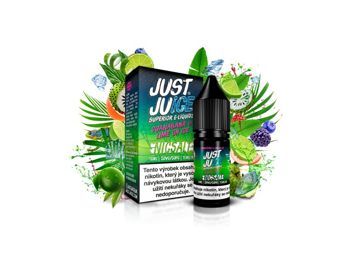 E-liquid Just Juice Salt 10ml / 11mg: Guanabana & Lime On Ice (Ledová limetka s graviolou)