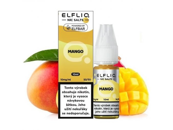 Elf Bar Elfliq - Salt e-liquid - Mango - 10ml - 10mg, produktový obrázek.