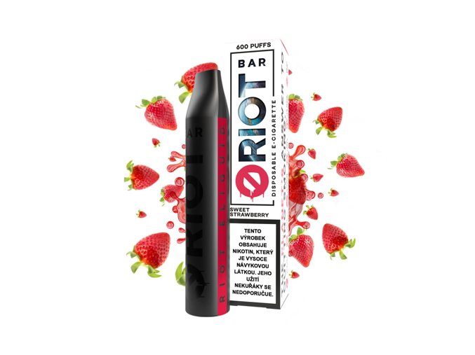 Elektronická cigareta: Riot Bar Disposable Pod 10mg (Sweet Strawberry)