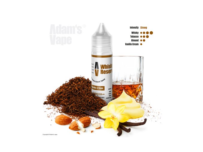Příchuť Adams vape S&V: Whisky Reserve (Tabák s whisky a mandlemi) 12ml
