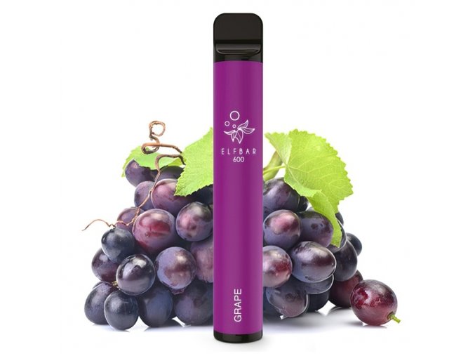 Elf Bar 600 - 20mg - Grape (Hroznové víno), produktový obrázek.