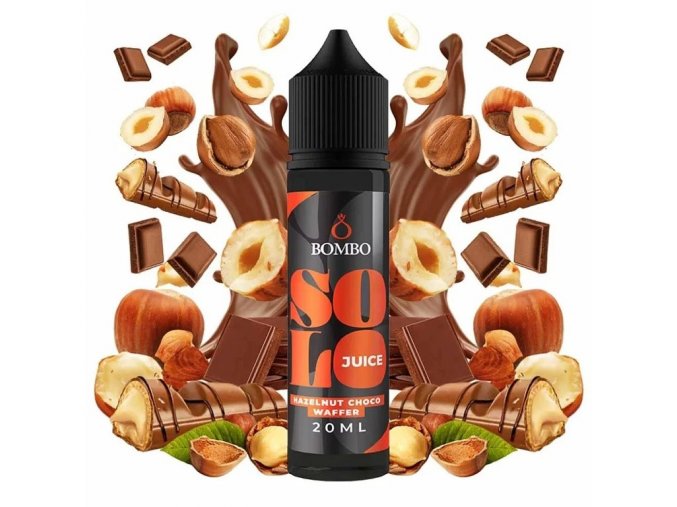 Bombo - Solo Juice - S&V - Hazelnut Choco Waffer (Oříškové čokoládové vafle) - 20ml, produktový obrázek.