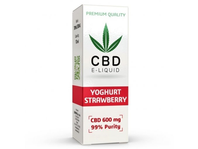 CBD Vape Liquid - 10ml - 600mg - 6% - Strawberry Yoghurt