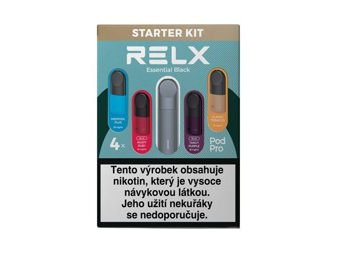 RELX Essential elektronická cigareta 350mAh Black Starter Kit