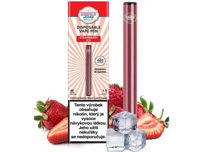 Dinner Lady Vape Pen elektronická cigareta Strawberry Ice 20mg