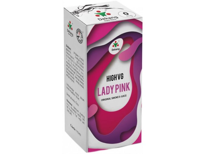 Liquid Dekang High VG Lady Pink 10ml - 0mg (Borůvka s broskví)