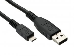 Univerzální USB-MICRO USB kabel černý, produktový obrázek.