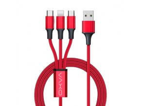 Dobíjecí kabel 3v1 OXVA (Červený)
