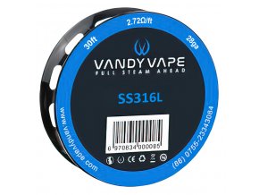 Vandy Vape SS316L - odporový drát - 28GA - 9m