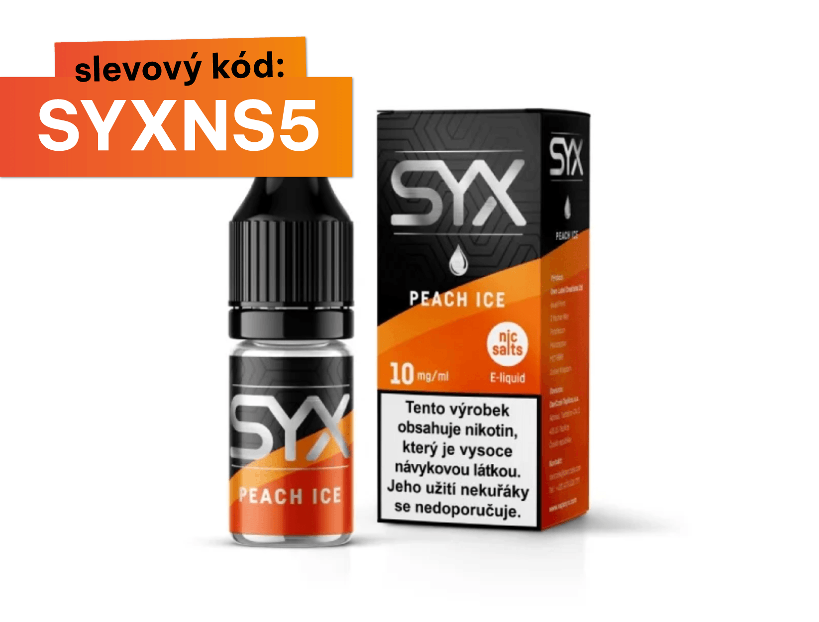 SYX Nicsalt Peach Ice 10ml Nikotin: 20 mg - Kolek R