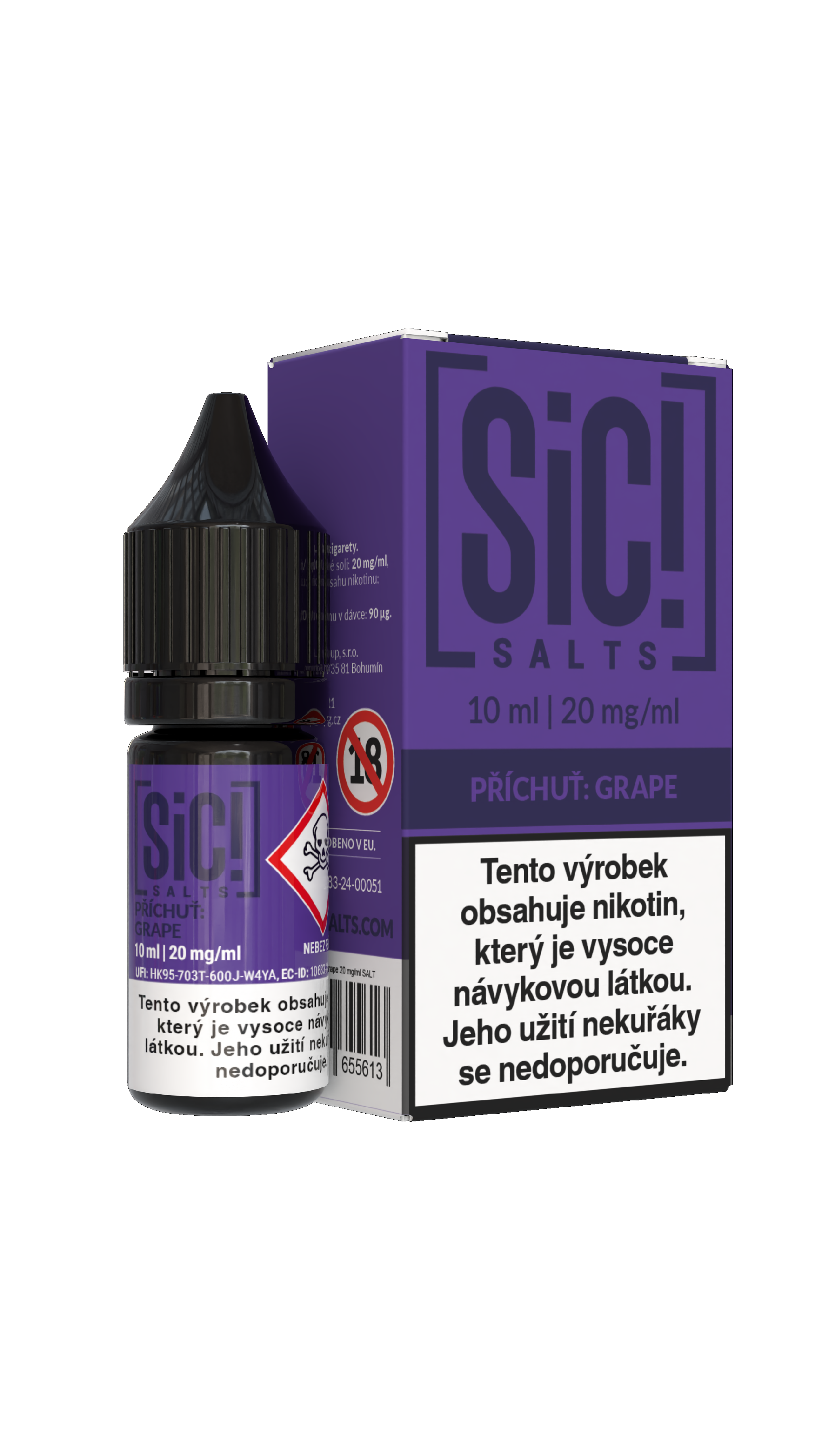 Nikotinová Sůl Sic! Salts - Grape 10ml - 20mg