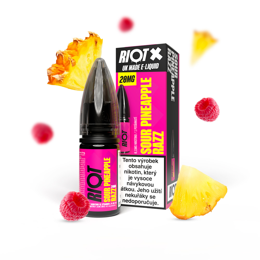 Riot Squad Riot X Salt Sour Pineapple Razz / Ananas a nakyslá malina 10ml Nikotin: 20 mg