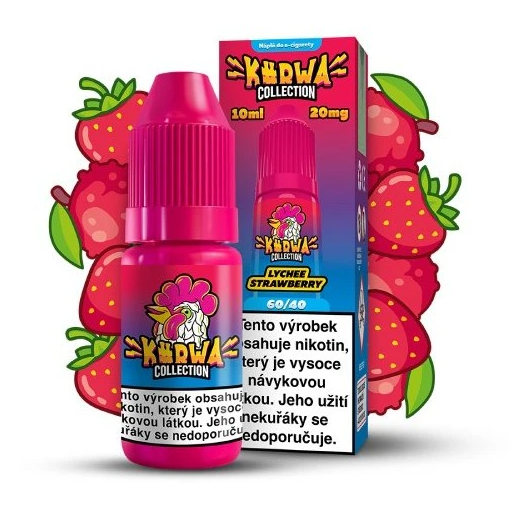 KURWA Collection Nikotinová Sůl KURWA Lychee Strawberry 10ml - 20 mg