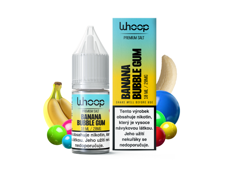 Nikotinová Sůl Whoop - Banana Bubble Gum 10ml - 20mg
