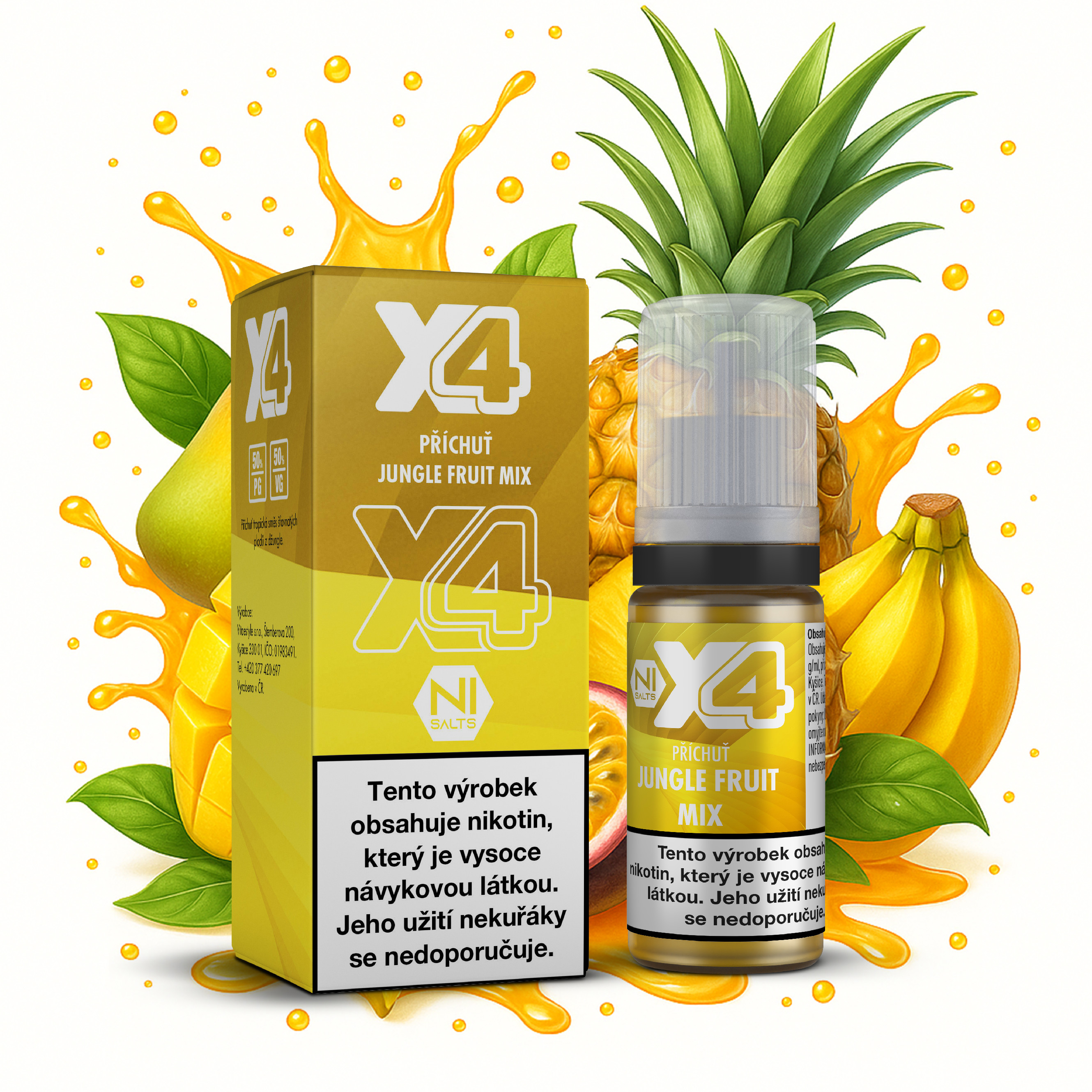 Nikotinová sůl X4 Bar Juice - Jungle Fruit Mix 10ml Nikotin: 20 mg