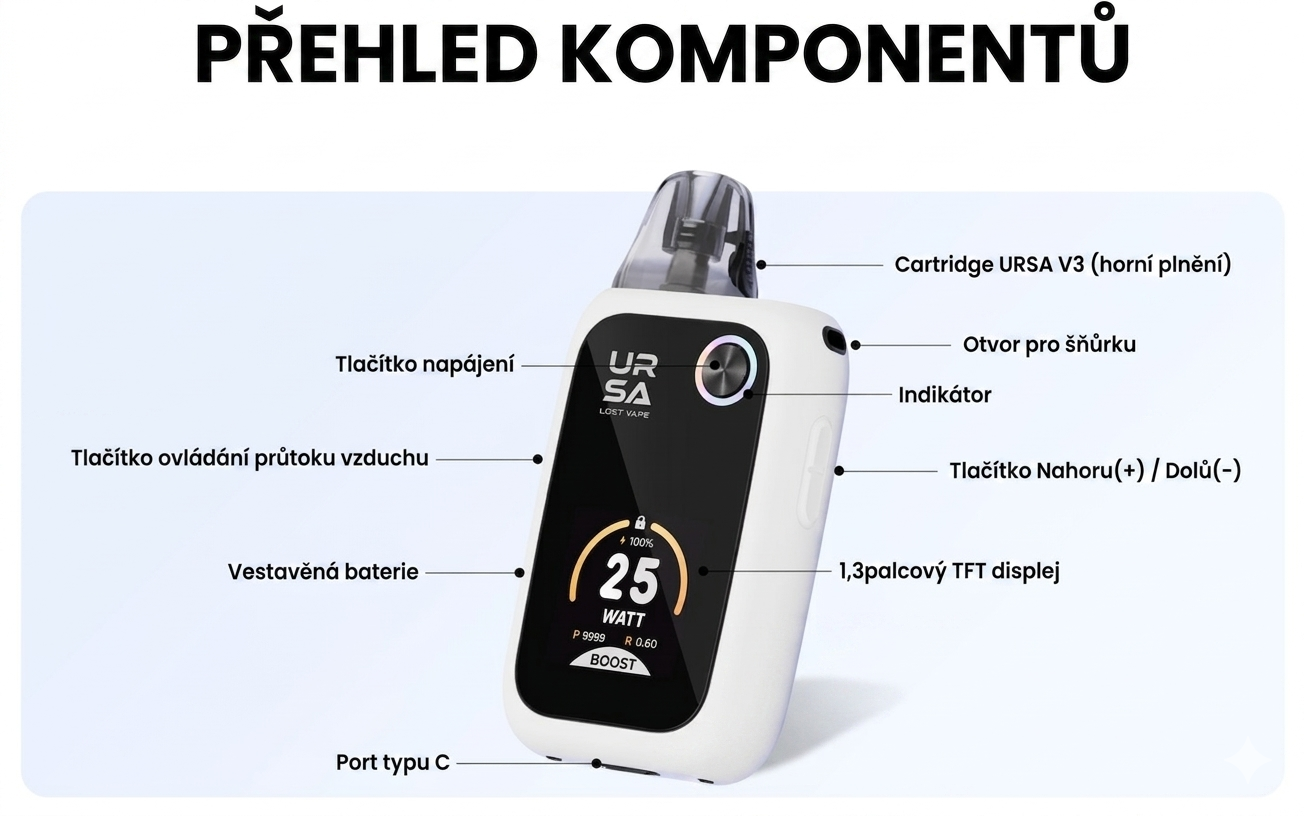 Lost Vape URSA EPOCH Pro Pod 1400mAh Barva: Silk White