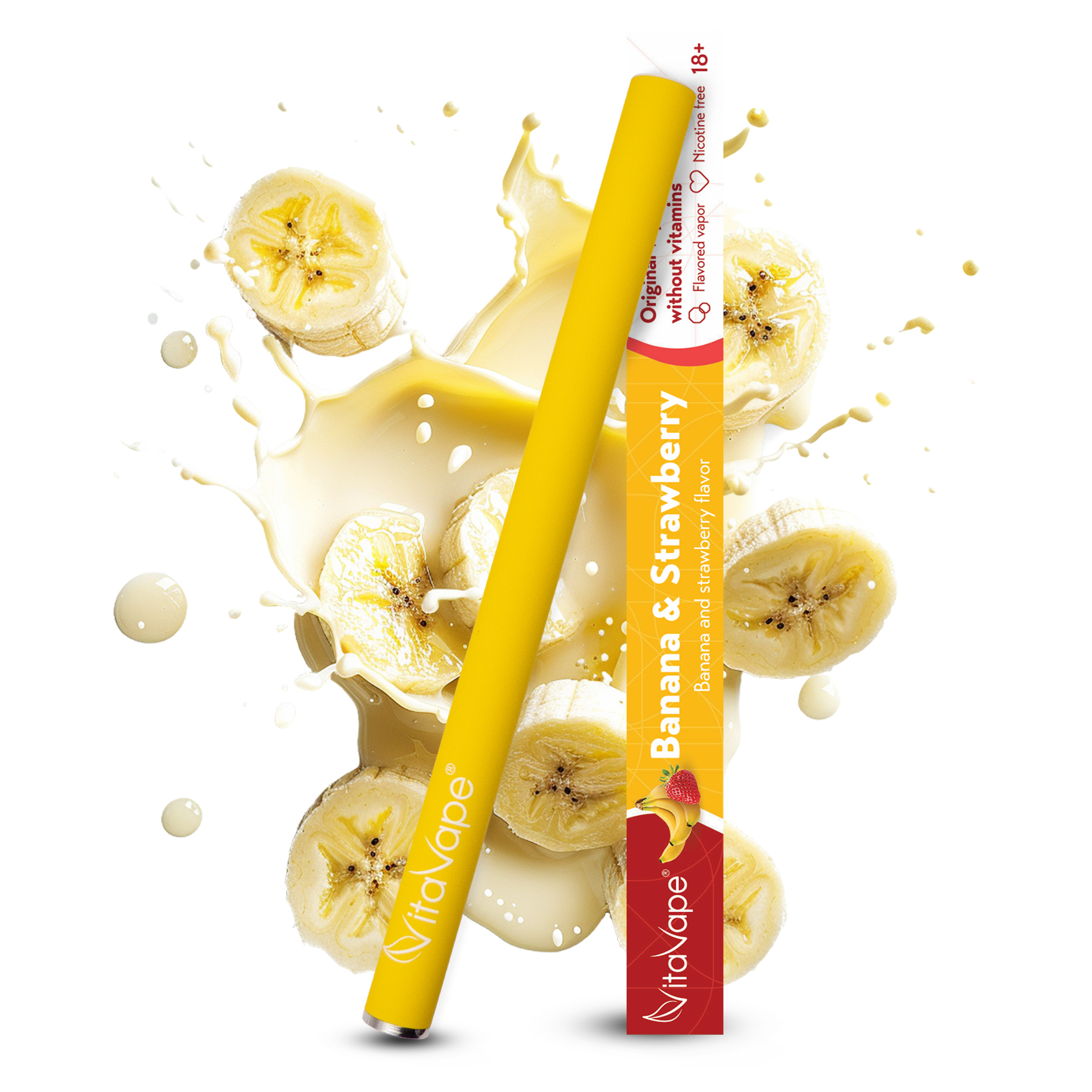 VitaVape jednorázová e-cigareta Banana Strawberry - 0mg