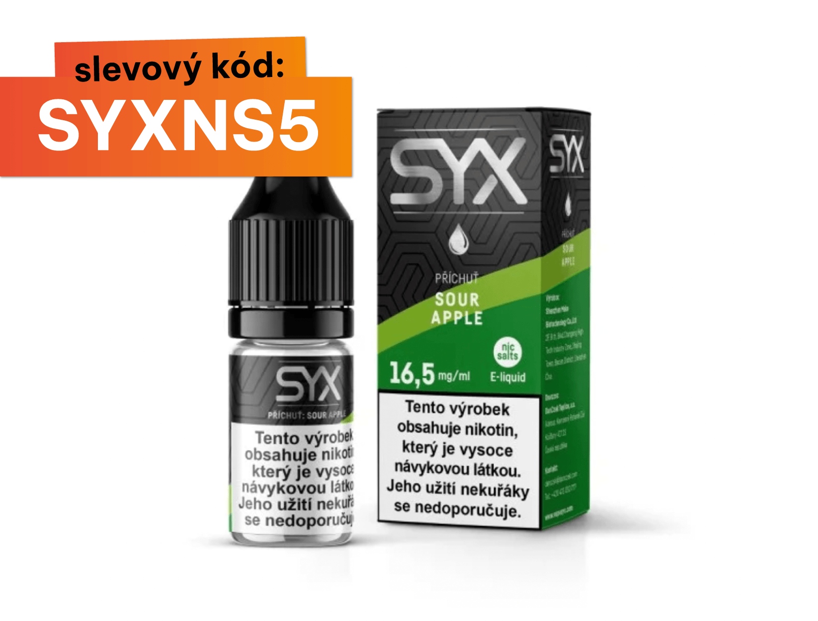 SYX Nicsalt Sour Apple 10ml - 16,5mg