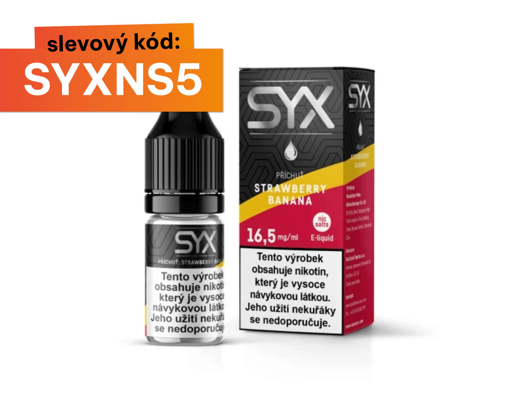 SYX Nicsalt Strawberry Banana 10ml - 16,5mg