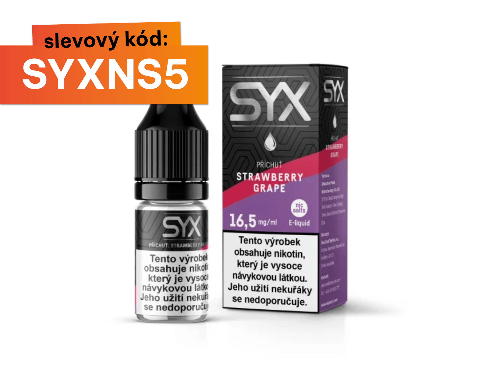 SYX Nicsalt Strawberry Grape 10ml - 16,5mg
