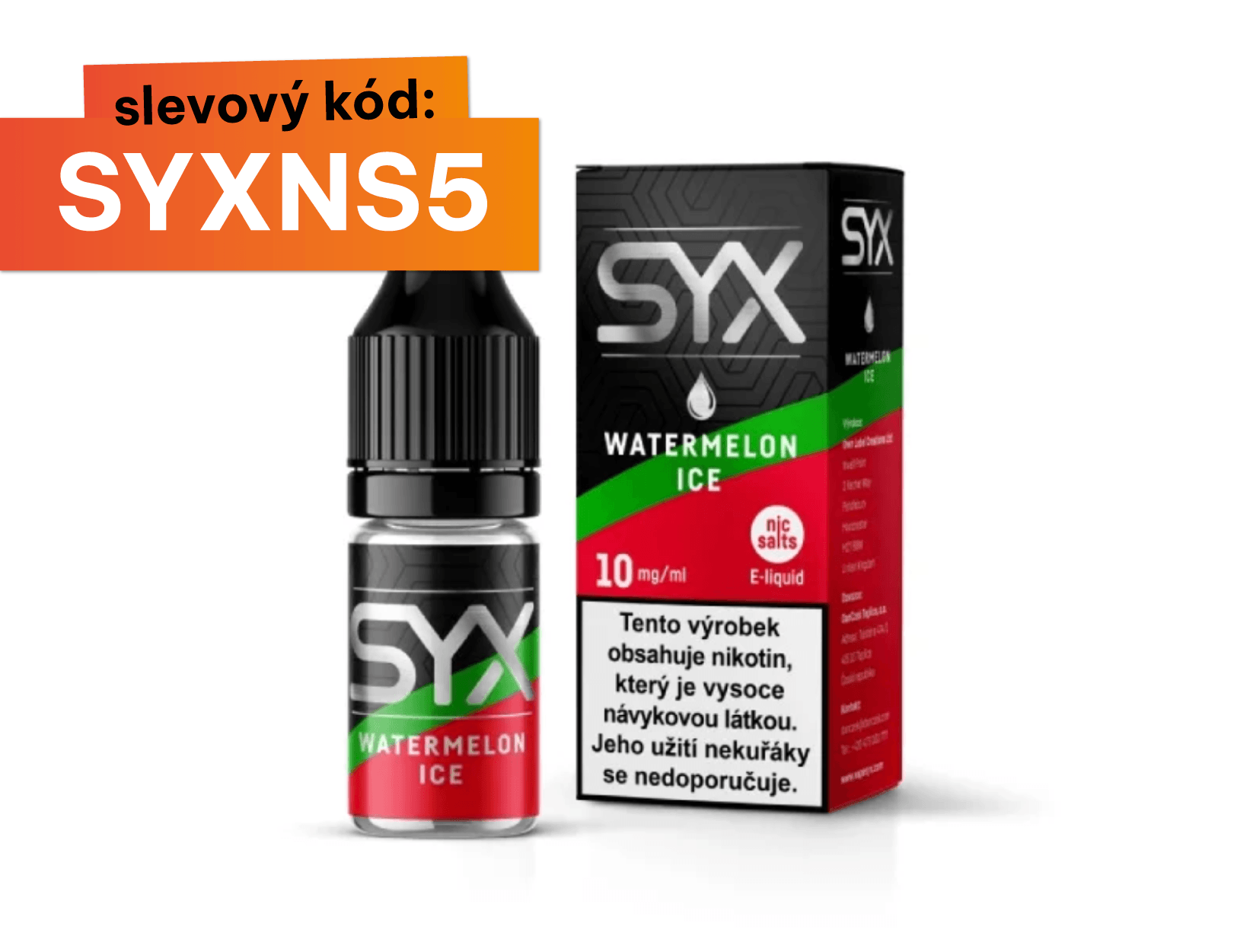 SYX Nicsalt Watermelon Ice 10ml Nikotin: 10 mg - Kolek R