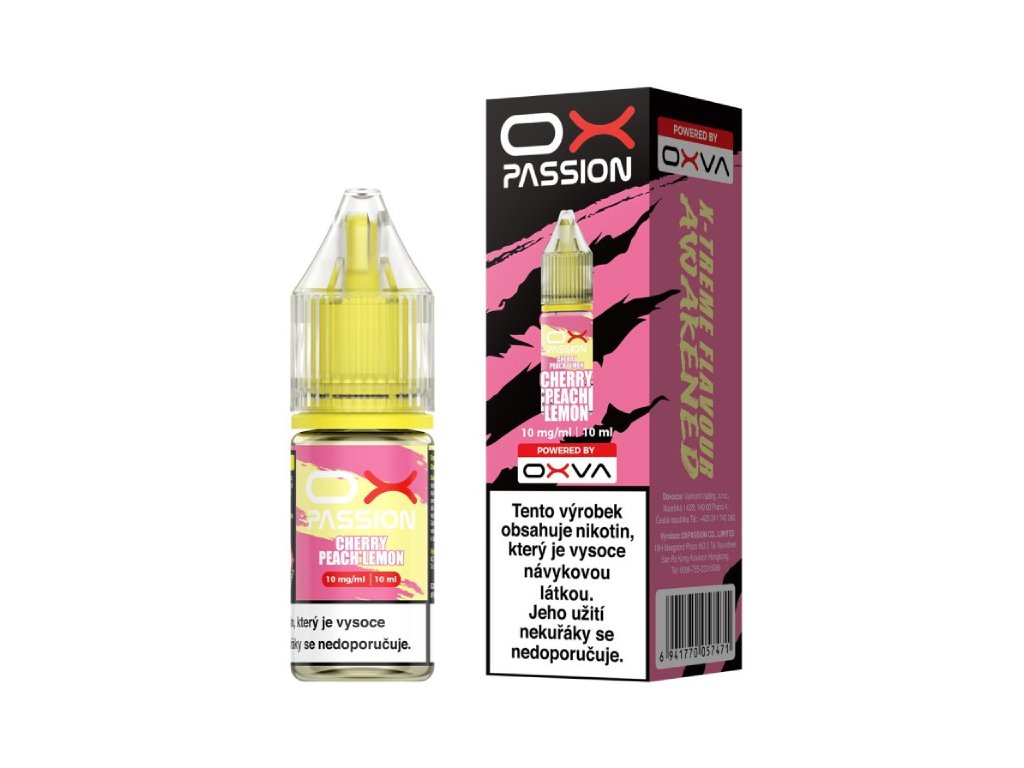 e-liquid OXVA OX Passion Cherry Peach Lemon 10ml Obsah nikotinu: 10mg