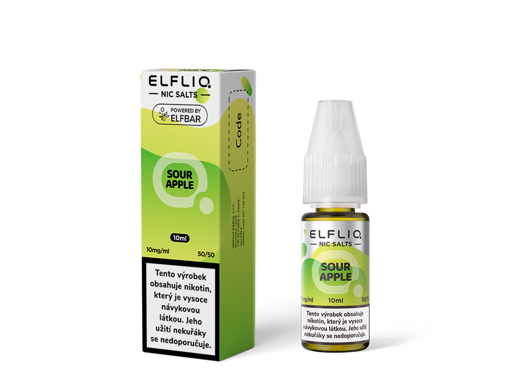 e-liquid ELF BAR ELFLIQ Sour Apple 10ml Obsah nikotinu: 20mg - PR