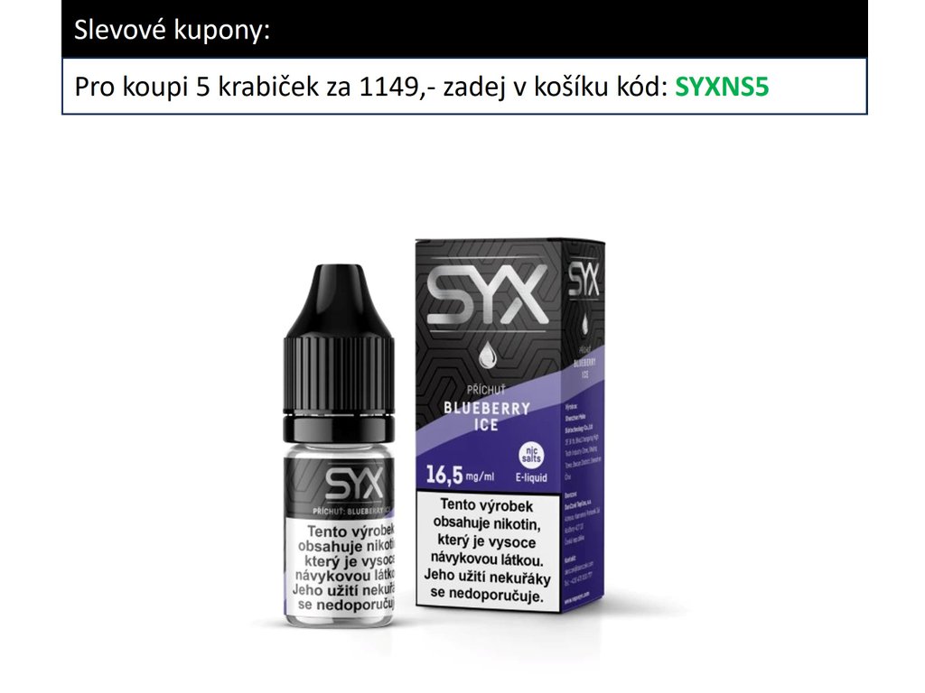 e-liquid SYX NS Blueberry Ice 10ml