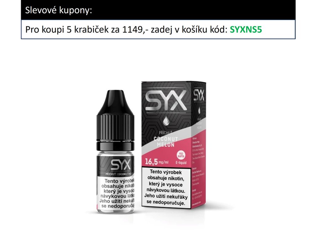 e-liquid SYX NS Coconut Melon 10ml