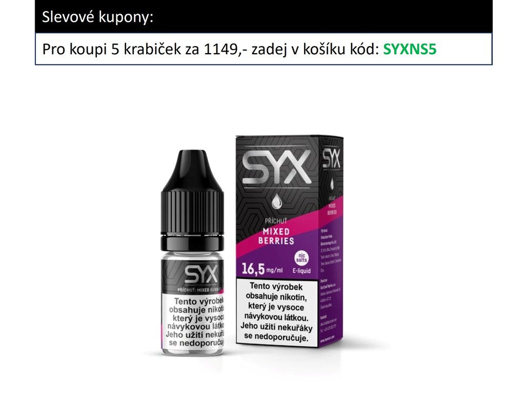 e-liquid SYX NS Mixed Berries 10ml